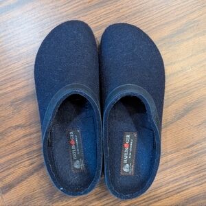 Haflinger Dark Blue Wool Clogs